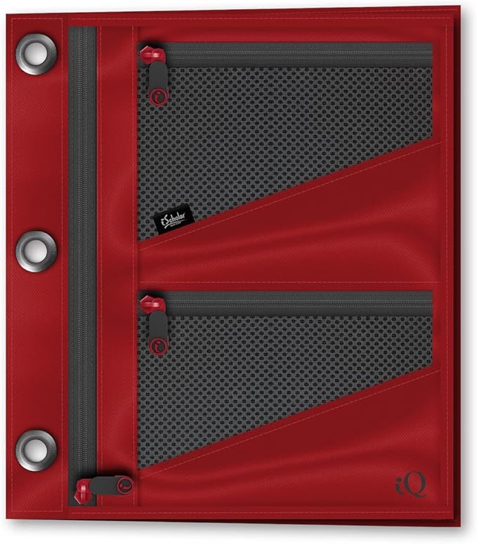 iScholar Jumbo Expandable Pencil Pouch, 3 Pockets, Color Will Vary (55035)