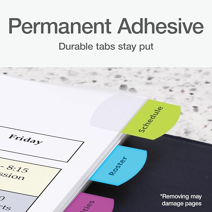 Redi-Tag Laser Printable Tabs, Permanent Index Tabs, Customizable Adhesive Labels, Assorted Tropical Colors, 1.125" x 1.25", 100 Per Pack (1006788)