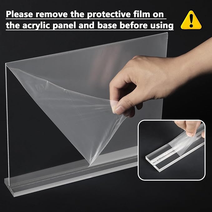 MaxGear 8.5 X 11 Acrylic Sign Holder Horizontal 6 Pack, Double Sided Display Stand, Clear Table Sign Holders Flyer Menu Holders, Plastic Paper Holder Picture Frame for Office, Store, Restaurant