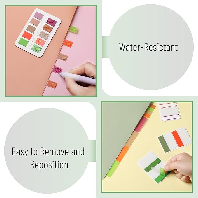 Mr. Pen- Sticky Index Tabs, 500 Pcs, 21 Sets, Colorful Sticky Tabs for Notebooks, Page Markers, Page Tabs for Binders, Page Tabs Sticky Tabs for Books, Notebook Tabs, Book Sticky Tabs for Notebooks