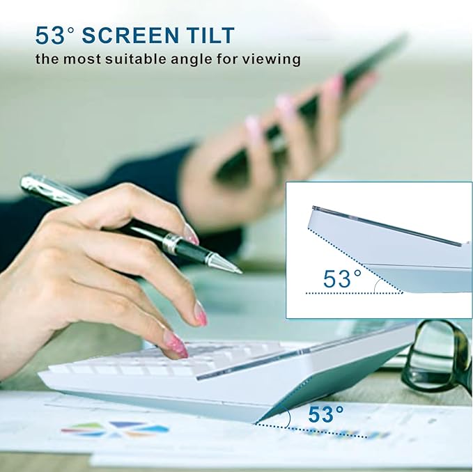 Battery and Solar Unique 120-Step Calculation Check Memory 12 Digit 2 Line and 5.5" LCD Display, Configurable Tax Rate Financial Calculator for Tax Calculations(Only 1 AAA Battery is Needed)