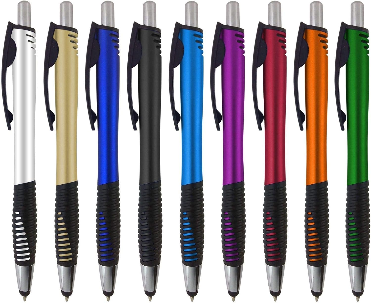 Personalized Pens with Your Custom Logo or Text-250 Pack Bulk-for Businesses, Parties, and Events, 2 in 1 Capacitive Stylus & Ballpoint Pen Compatible with Most Touchscreen Devices, L'Blue