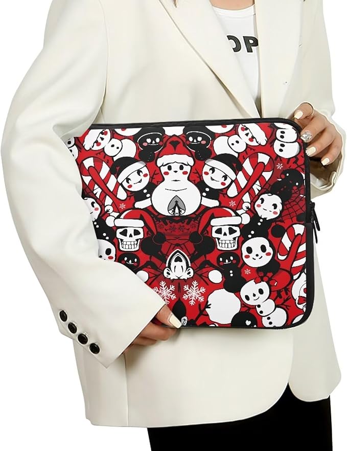 Christmas Snowman Printed Computer Bags for Laptops, Water Resistant 13 Inch Laptop Bag Laptop Briefcase Travel Case for Women Men Teens, Compatible with Most Laptops