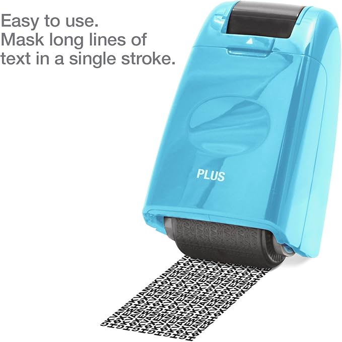 Guard Your ID Identity Protection Stamp Roller Identity Theft Prevention Security Stamp Mask Out Private Information Turquoise (70122)