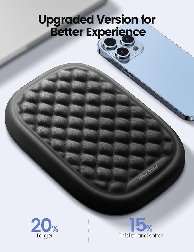 [Upgraded Larger and Thicker] Vaydeer Elbow Rest Pad, Desk Wrist Rest Memory Foam Armrest, Ergonomic Mouse Cushion Support, Wrist Pain Relief for Computer Laptop Working Typing Gaming Office-Gray