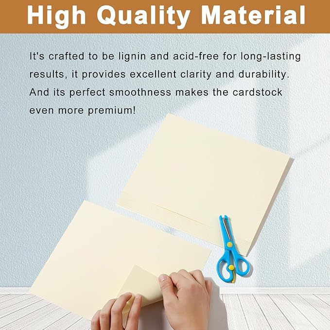 28 Sheets Cream Cardstock 8.5 x 11 Ivory Paper, 92lb Off White Card Stock Printer Paper for Crafting, DIY Cards, Business Cards, Invitations, Menus, Certificate