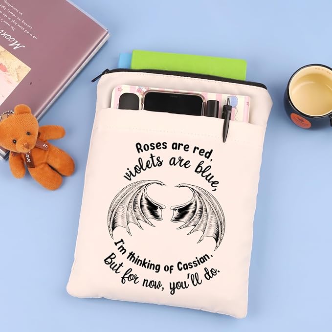 Roses are Red Violets are Blue Books Lover Gift Bat Boys Book Sleeve Book Merch Gift for Fans (Thinking of Azriel-b)