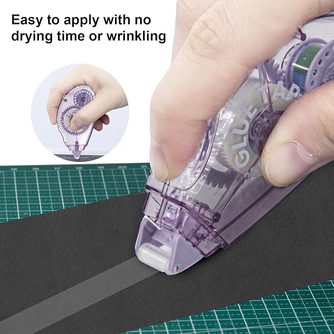 Glue Tape for Scrapbooking, Pack of 4 Scrapbook Tape, Double Sided Tape Roller for Crafts, 26 Ft x 0.31 in Tape Runner, Craft Supplies for Scrapbooking, Gift Wrapping and Photo Tape.