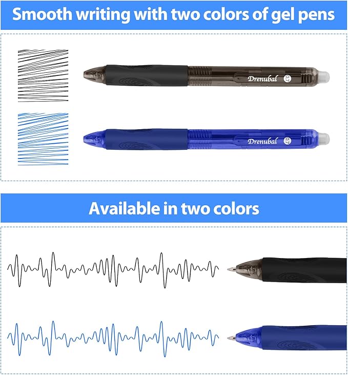 6-Pack Erasable Pen Set, Eraser Gel Pen,Erasable Pens, Ballpoint Pen, Fine 0.7mm Erasable Pen for a smooth writing experience - perfect for school, office and as a gift for kids or friends.