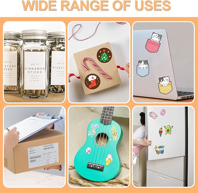 Joyberg Shipping Labels, 8.5""x11"" Shipping Label Paper, 2 Per Page Printable Sticker Paper, Shipping Label Printer Paper, Label Paper for Laser/Inkjet Printers, White