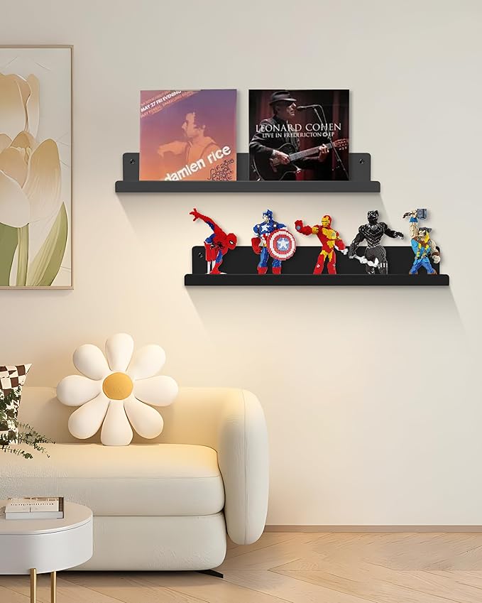 Magnetic Book Shelf for Whiteboard, Reusable Metal Magnetic Bookshelves with Strong Adsorption Capacity, 2-Pack 17'' for Classroom Whiteboard Office & Fridge Storage, Holds up to 12.5 lbs