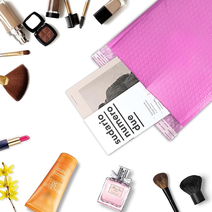 8.5x12 Inch Bubble Mailers 40 Pack, Self Seal Padded Envelopes for Small Business, Waterproof Shipping Bags, Hot Pink