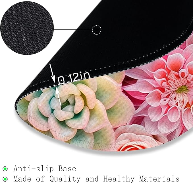 Gctriki Succulents Mouse Pad, Cute Small Mouse Pads for Desk, Botanical Round Travel Mousepad for Wireless Mouse Gaming Work, Comfortable Computer Mouse Mat for Laptop, Home Office Desk Accessories