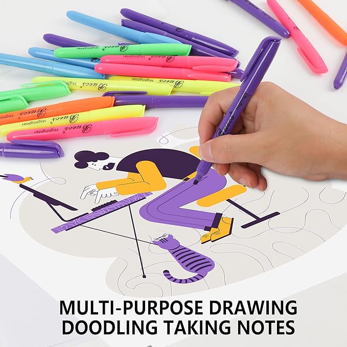 Highlighters Bulk Pack, 108 Count, Assorted Colors, Chisel Tip, suitable for Adults Highlighting Planner Notes, Office School Supplies