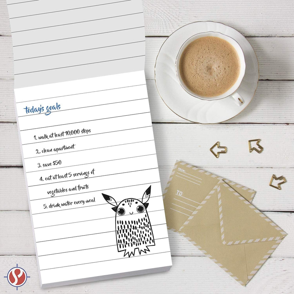 Memo Pads, White, With Black Lines – Lined Paper Notepads, Scratch / Writing Pad for Planning, To-Do Lists, Appointments, Reminders, Home, Office – 50 Sheets Per Pad, 10 Pads per Pack – 4.25" x 5.5"