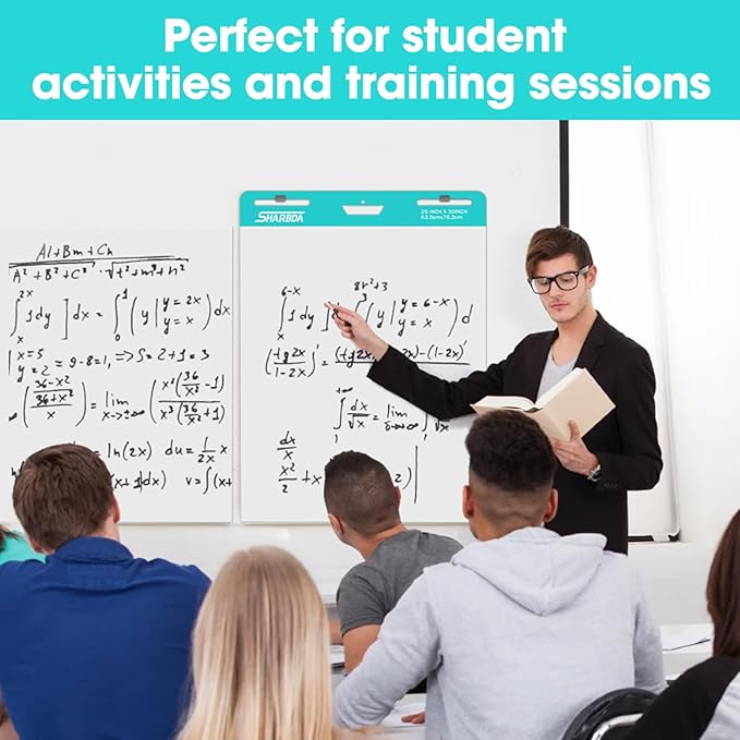 Lined Sticky Easel Pad, 25 in x 30 in,Flip Chart Paper,Sticky Chart Paper for Teachers, Large Self-Stick Easel Paper,Super Sticky & Bleed-Resistant,30 Sheets/Pad,10 Pads