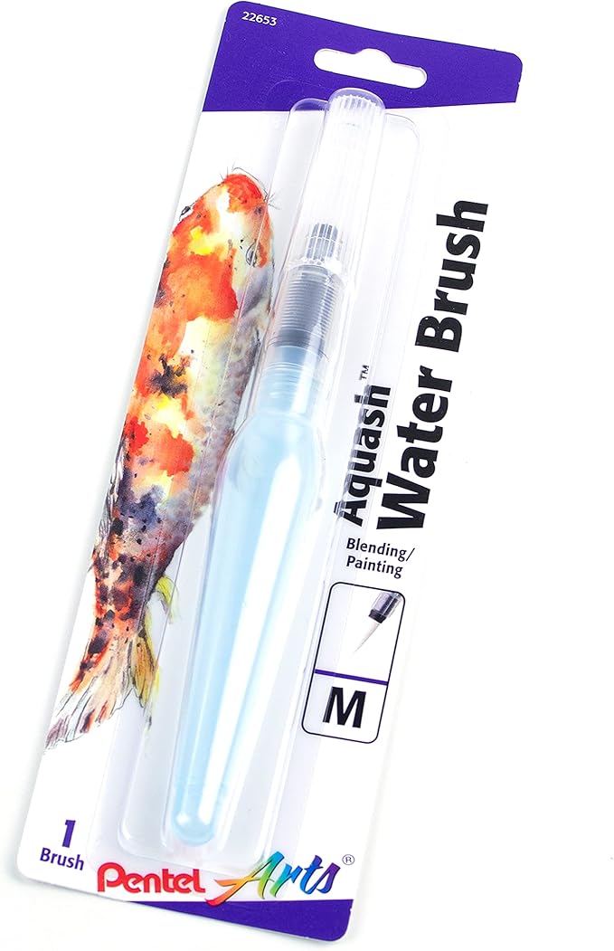 Pentel Arts Aquash Fine Point Water Brush, Medium (FRHMBP)
