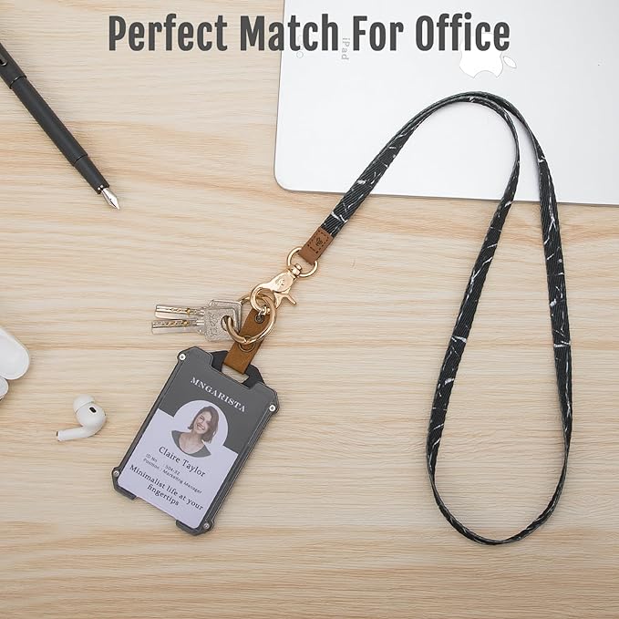 MNGARISTA Neck Lanyard for Keys, Floral Key Lanyard for Women, Durable ID Lanyards with Keyring and Clasp for ID Badges, School ID or Wallets, Mondrian