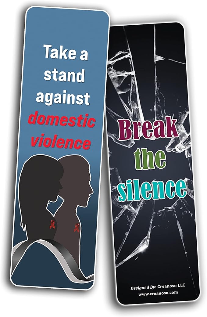 Domestic Violence Bookmarks Cards Bookmarks (30-Pack) – Daily Inspirational Card Set – Interesting Book Page Clippers – Great Gifts for Adults and Book Readers