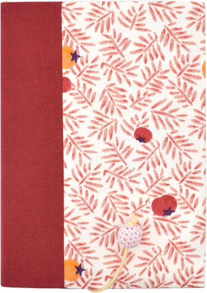 BLBMH A5 Book Covers for Paperbacks Persimmon Adjustable Fabric Book Sleeve Cover Protector Fit for 5.5x8.2 inch Hardcover Softcover Book Novels Notebook - BC55 Red
