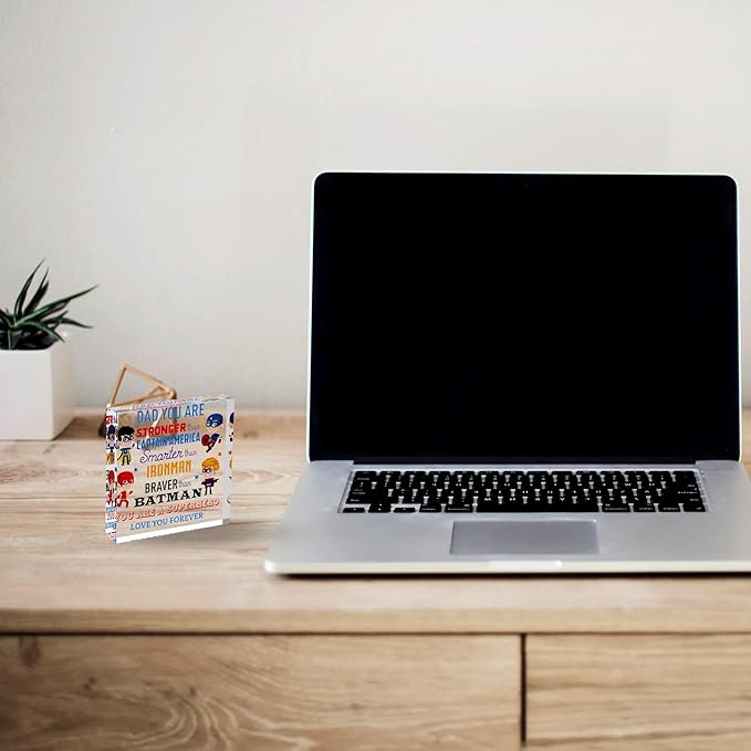 Gift for Dad - Superhero Gifts for Dad - Funny Clear Block Gift for Dad, Grandad - Unique Birthday Gifts for Dad - Dad Gifts for Father's Day, Christmas