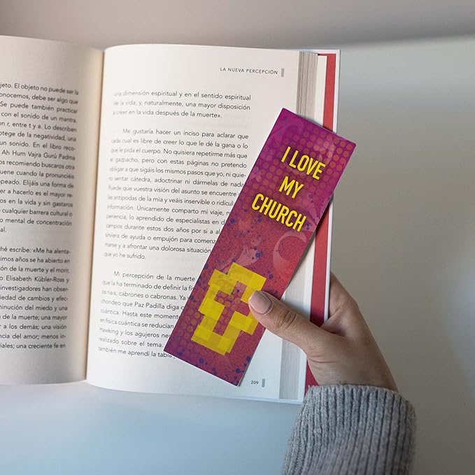 I Love My Church, Bulk Pack of 25 Christian Bookmarks for Kids, Childrens Faith Book Markers, Sunday School Prizes, Religious Gifts for Kids & Youth