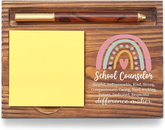 Appreciation Gift for School Counselor Sticky Note Holder, School Counselor Psychologist Therapist Thank You Gifts, Back to School Guidance Gift for Counseling Self-Stick Note Pad Holders TZP61