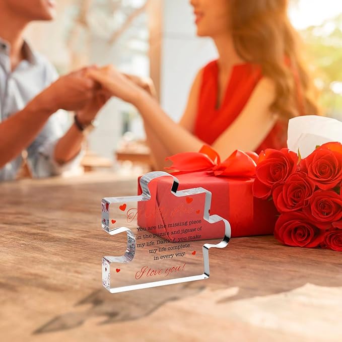 I Love You Gifts for Her, Him - To My Love Acrylic Block Puzzle Paperweights 4.1 x 3.5 inch - I Love You Gifts for Men, Women - Birthday, Anniversary, Valentine's Gift for Husband, Wife, Boyfriend