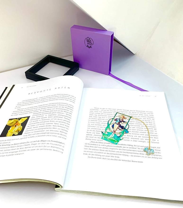 Genshin Impact Jean Metal Bookmark - Anime Figure Merch with 3D Display Box - Birthday Gifts for Fans Friends Gamer Book Lovers - Zllada