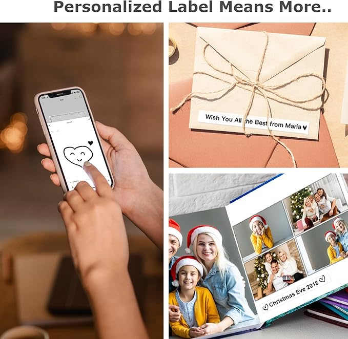 SUPVAN E10 Bluetooth Label Maker Machine with Tape, Continuous Waterproof Label, Versatile App with 35 Fonts and 1k+ Icons, Inkless Labeler for Home, Kitchen, School, Office Organization, Green