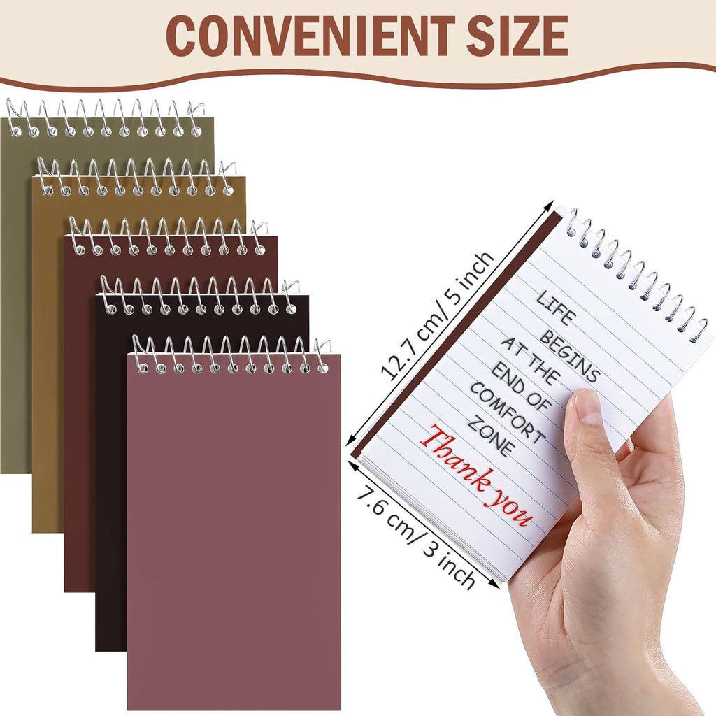 Thenshop 100 Pads Spiral Memo Bulk 3'' x 5'' Top Bound Memo Book 60 Sheets Small Mini Notebooks Lined Wire Bound Pocket Steno Book for Home, Office, School (Multicolored)