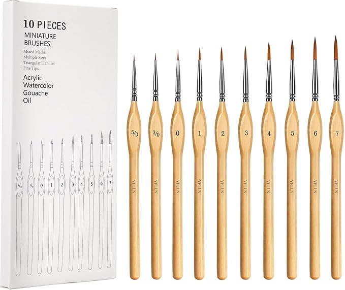 Miniature Paint Brushes Kit, Fine Detail Painting Brush Micro Professional Tiny Paints Brush Set for Art Watercolor Oil Acrylic,Mandala Painting,Craft Models Rock Painting Citadel