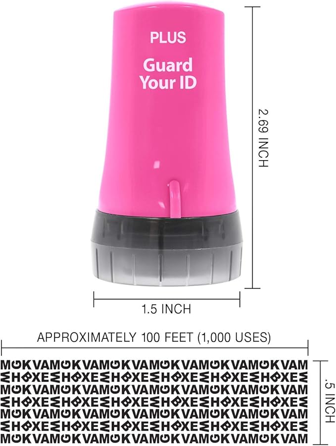 Guard Your ID Advanced Rollers Identity Theft Prevention Security Kits (Pink, Regular 3-Pack)