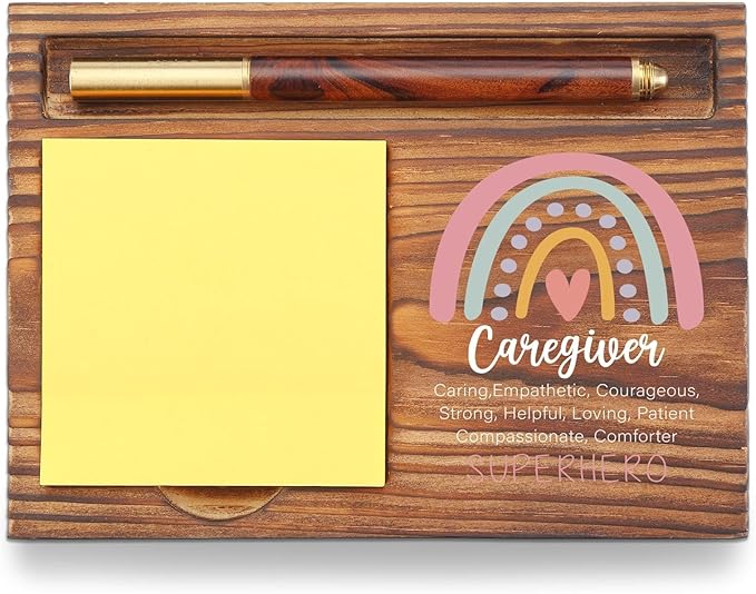 Caregiver Sticky Note Holder, Caregiver Gift, Caregiver Appreciation Day Thank You Caregiver Gift, Assisted Living Week Gifts Clinic Hospital Self-Stick Note Pad Holders TZP55