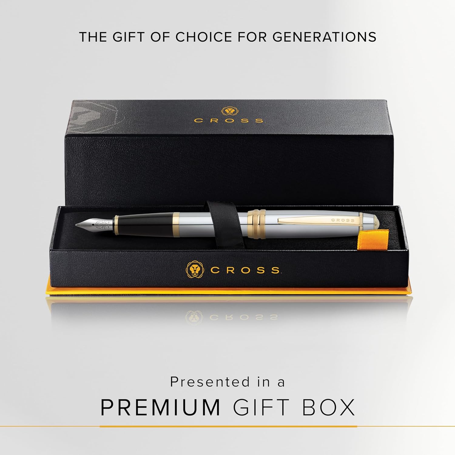 Cross Bailey Refillable Fountain Presented in a Premium Gift Box - Medium Point, Black Ink, Medalist