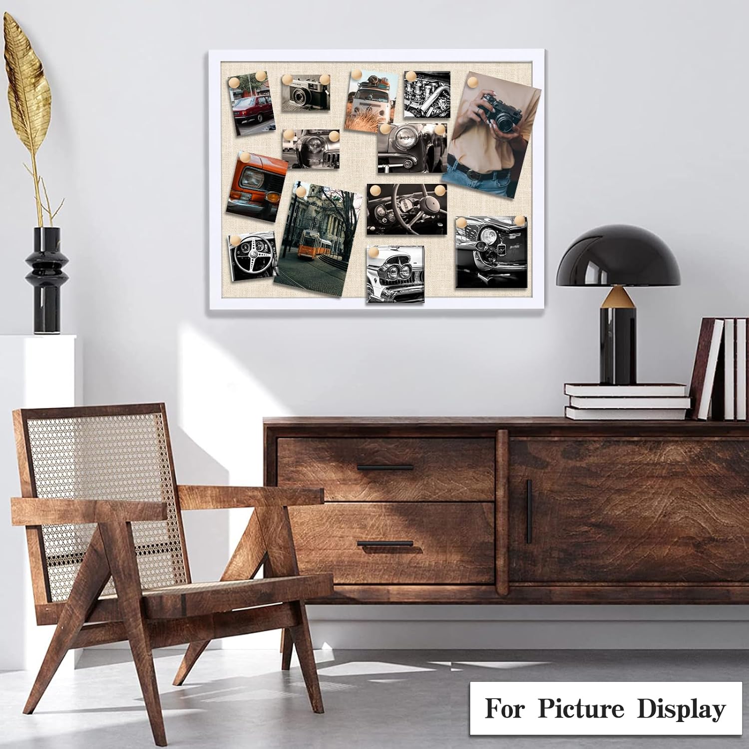 2 Pack Large Bulletin Board, 23 "x17 White Cork Boards for Walls with Frame, Pin Display Board Vision Board for Home School Office Decor