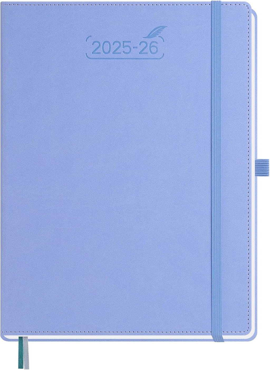 BEZEND Planner 2025-2026 Weekly and Monthly, 8.5" x 11" Academic Calendar (Jul 25-Dec 26) Vertical Daily Appointment with Hourly Timeslot & Monthly Tab, PU Leather Hardcover - Cornflower