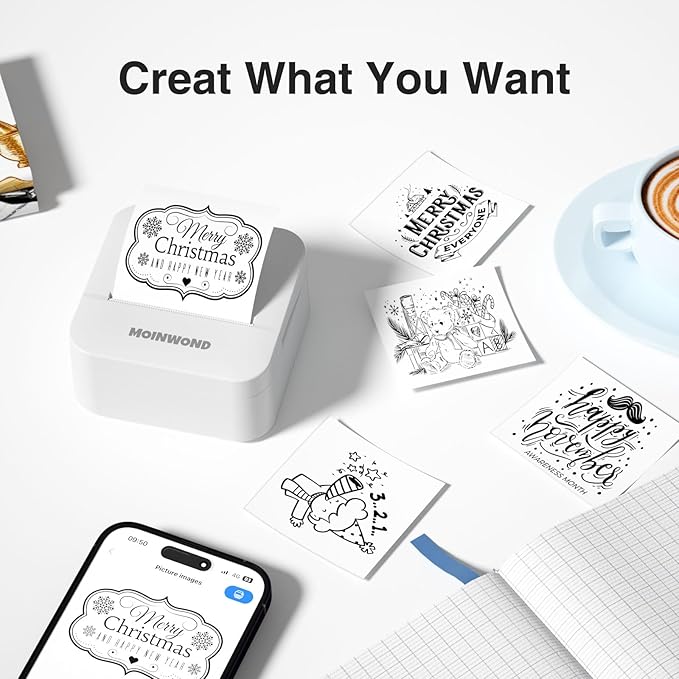 Thermal Paper Non-Adhesive Sticker Paper for Mini Thermal Pocket Printer, Black on White 57 x 25mm, 3-Rolls for Notes Texts Journal Photo and Notebuddy