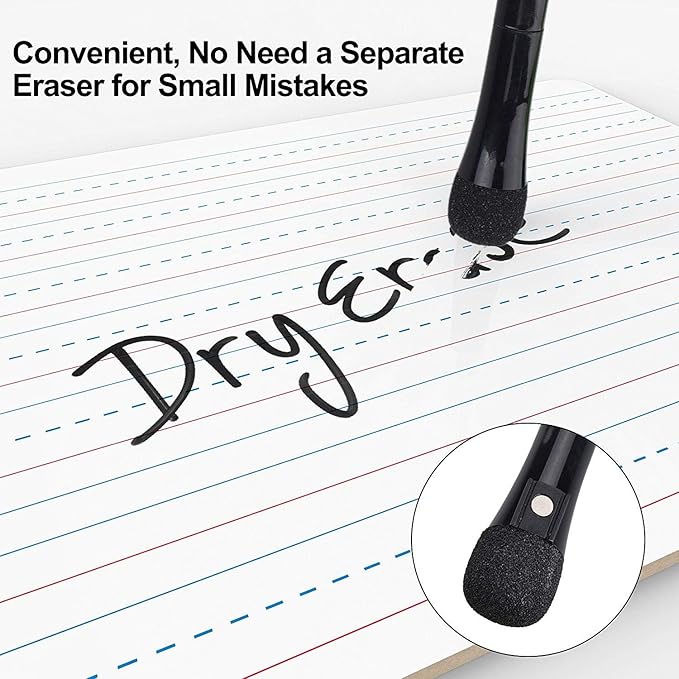 Magnetic Dry Erase Markers - Fine Tip, Black Color, 12 Pack, Low Odor Whiteboard Markers for Kids & School, Work On White board & Calendar, Refrigerator