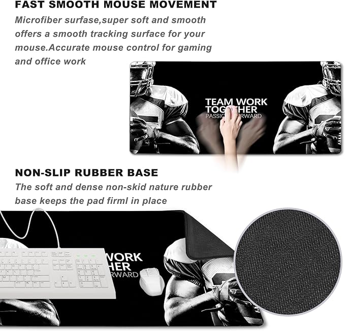 Desk Mat Large Office Desk Pad, Large Mouse Pad, Gaming Mouse Pad, 31.5" x 15.7" Large Keyboard Mousepad with Non-Slip Waterproof Rubber Base for Computers Laptop Desk Home Office Accessories