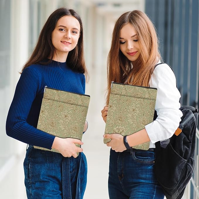 Retro Floral Book Sleeve Book Cover Classic Flower Book Protector with Zipper Christmas Birthday Book Club Gifts Book Accessories for Women Bestie Daughter Librarian Girls Bookish Book Lovers Gifts