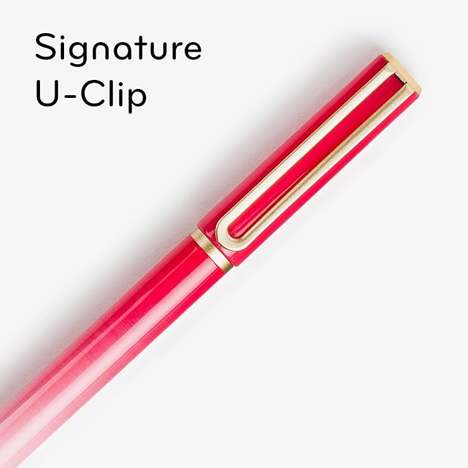 U Brands Catalina Felt Tip Pens, Set of 6, Assorted Colors with Gold Details, Medium (0.7 mm) Point, Assorted Color Ink