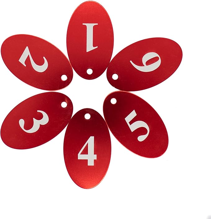 StayMax Aluminum Alloy Oval Number Tag Key Tag with Key Rings