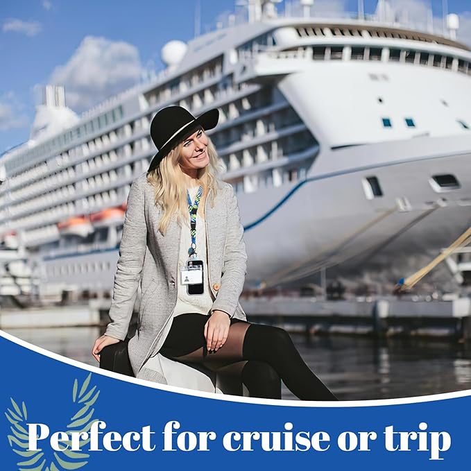 BESARME 3 Pack Cruise Lanyards for Ship Cards, Adjustable Lanyards with Retractable Badge Reel, 6 Pack Waterproof ID Badge Holder and 3 Pack Phone Tether Tab, Style a