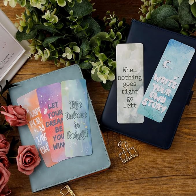 Bookmark, Bookmarks for Adults, 60 PCS, Book Markers for Reading, Teacher Bookmark, Inspirational Bookmarks, Aesthetic Bookmark, Planner Bookmark, Paper Bookmarks, Book Marker, Bookmarks for Women