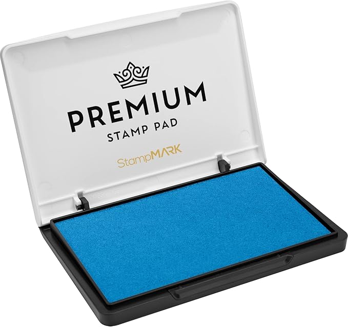 Premium Stamp Pad Medium Size 3" x 4" - for Traditional Rubber Stamps - Felt Pad Sky Blue Color
