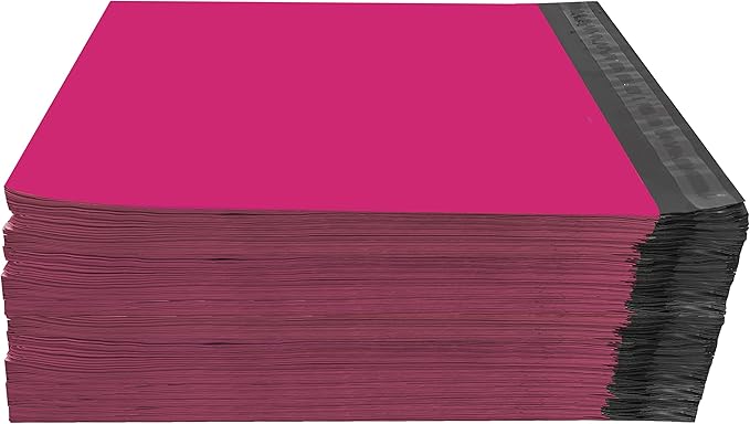 Colored Poly Mailers Pack of: Be creative with your packaging with Colored mailers (Pink, 10" x 13" pack of 500)
