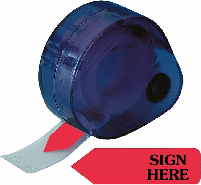 Redi-Tag Sign Here Printed Arrow Dispenser Flags, 120 Flags per Dispenser, 1-7/8 x 9/16 Inches, Red (81024)