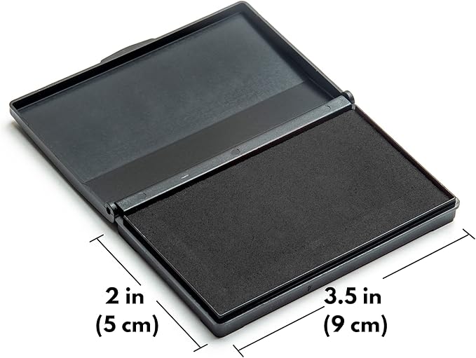 Ink Pad for Rubber Stamps, Stamp Pad for Clear Impression Stamping, Quality Felt Pad Black Ink, Red Ink, Blue Ink (Black, S (2 * 3.5))