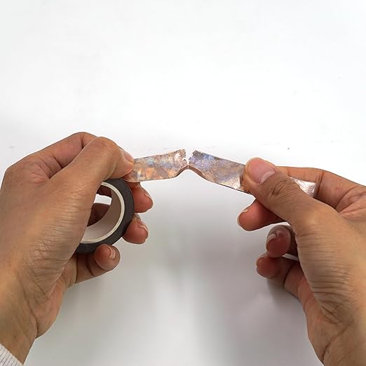 Rose Gold Broken Glass foil washi Tape for Wall Decor Decorative Tape Crafts Washy-Tape Strips Duct Tape Metallic washi Tape Self Adhesive Masking Tape 0.59in x33FT (Rose Gold Broken Glass)